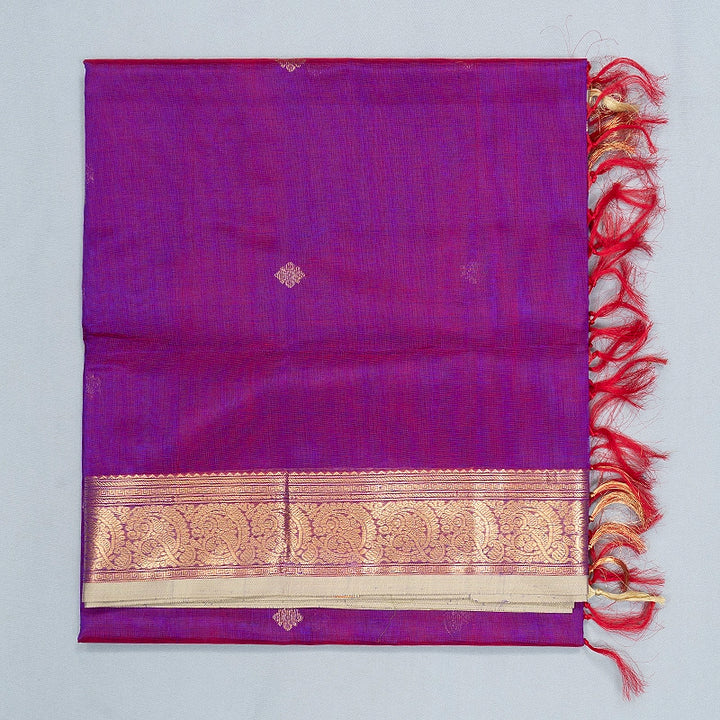 Hayagrivas Reddish-Purple Kanchi Silk Cotton Saree SSCBF179I5-36