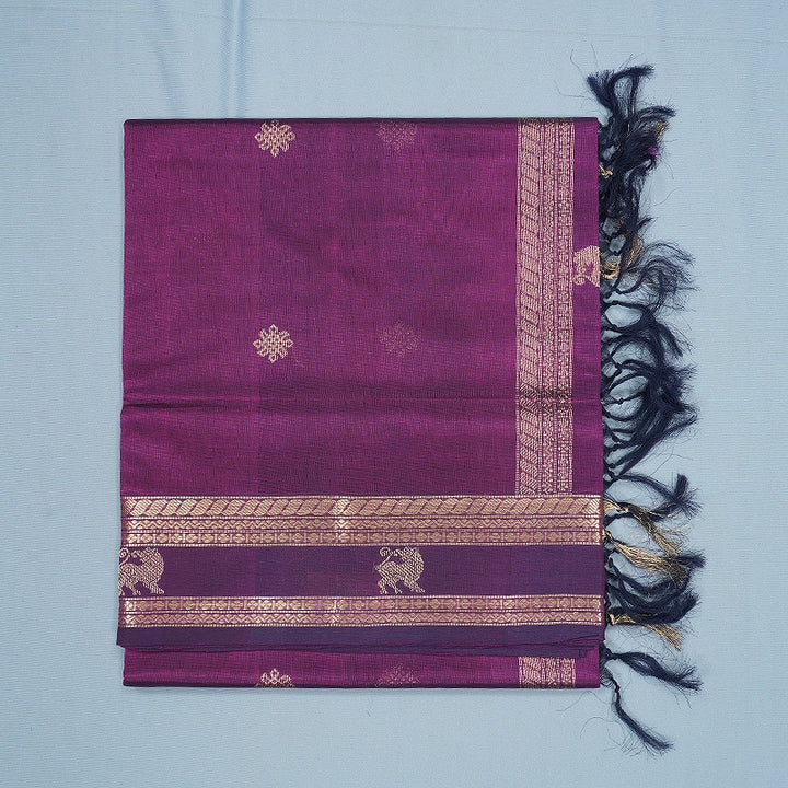 Hayagrivas Purple Kanchi Silk Cotton Saree SSCBF179I7-2