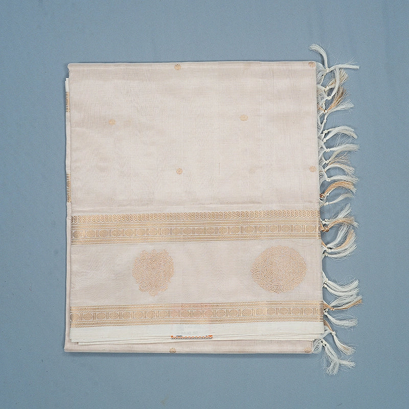 Hayagrivas Half-White Kanchi Silk Cotton Saree SSCBF179I9-29