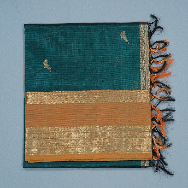 Hayagrivas Peacock Green Kanchi Silk Cotton Saree SSCBF179I9-31