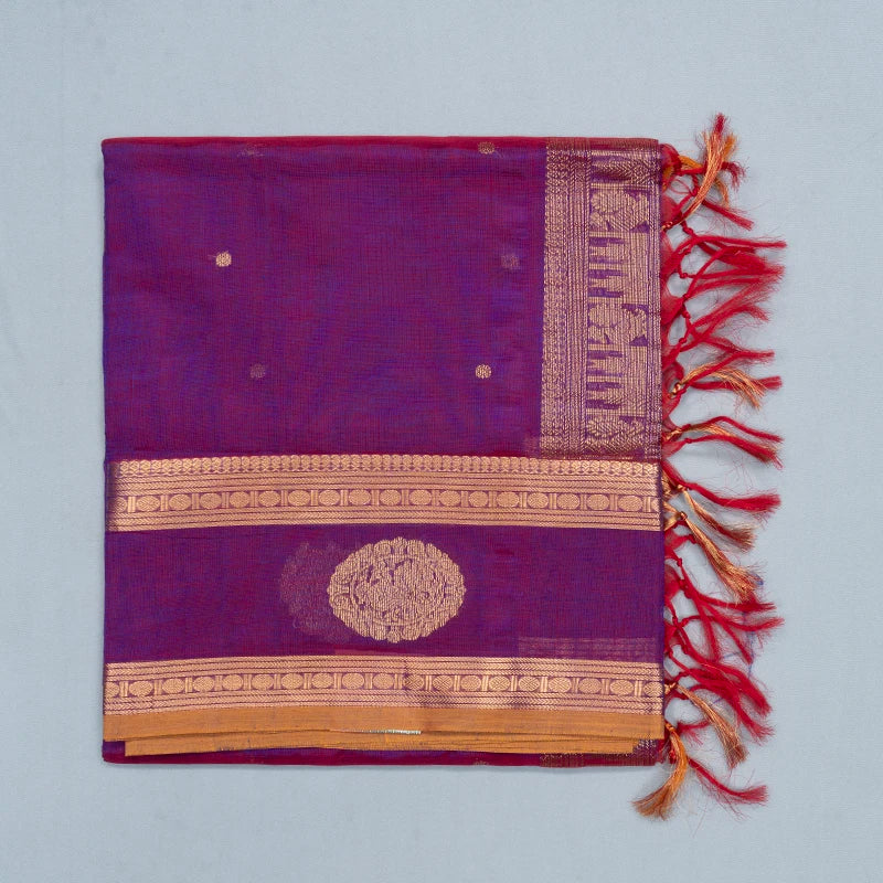Hayagrivas Purple Kanchi Silk Cotton Saree SSCBF179I9-34