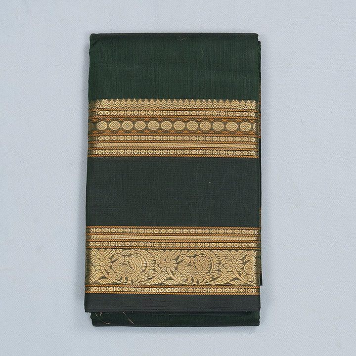 Hayagrivas Bottle Green Handloom Kanchi Cotton Saree SSCBF66E7-1
