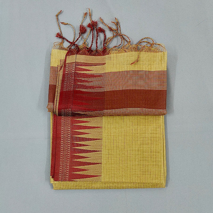 Hayagrivas Beige Fancy Cotton Saree SSCBF89F1-1