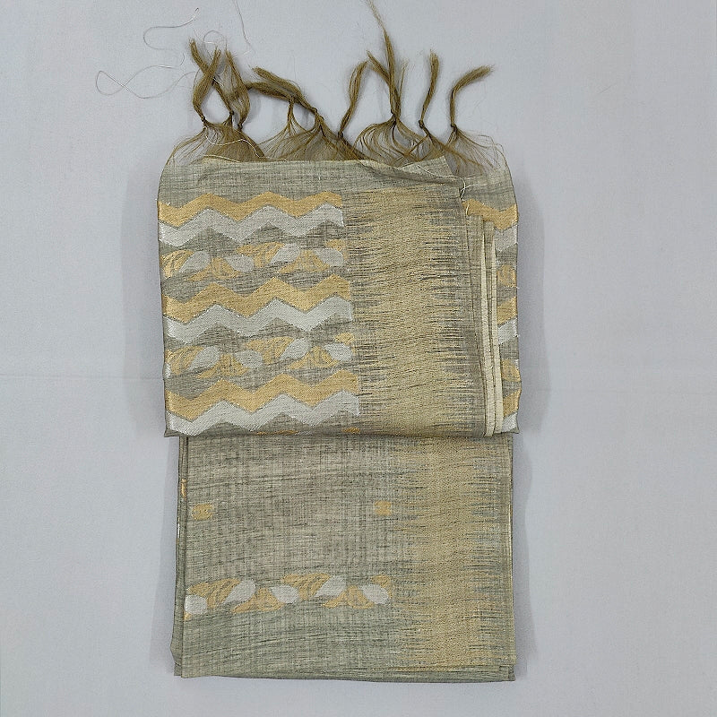 Hayagrivas Grey Fancy Cotton Saree SSCBF92F1-1