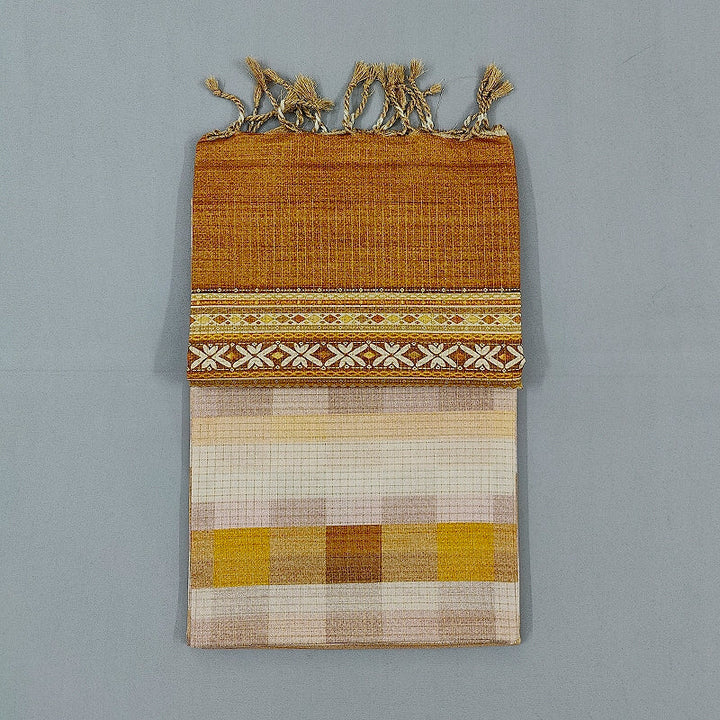 Hayagrivas Beige Fancy Cotton Saree SSCBF92F14-1