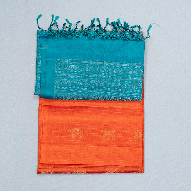 Hayagrivas Fanta Orange Handloom Soft Silk Saree SSKBF149H7-1