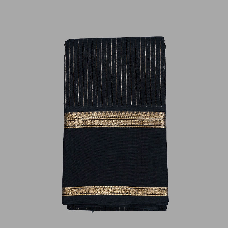 Hayagrivas Black Handloom Kanchi Cotton Saree SSCBF66E3-10