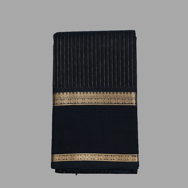 Hayagrivas Black Handloom Kanchi Cotton Saree SSCBF66E3-10