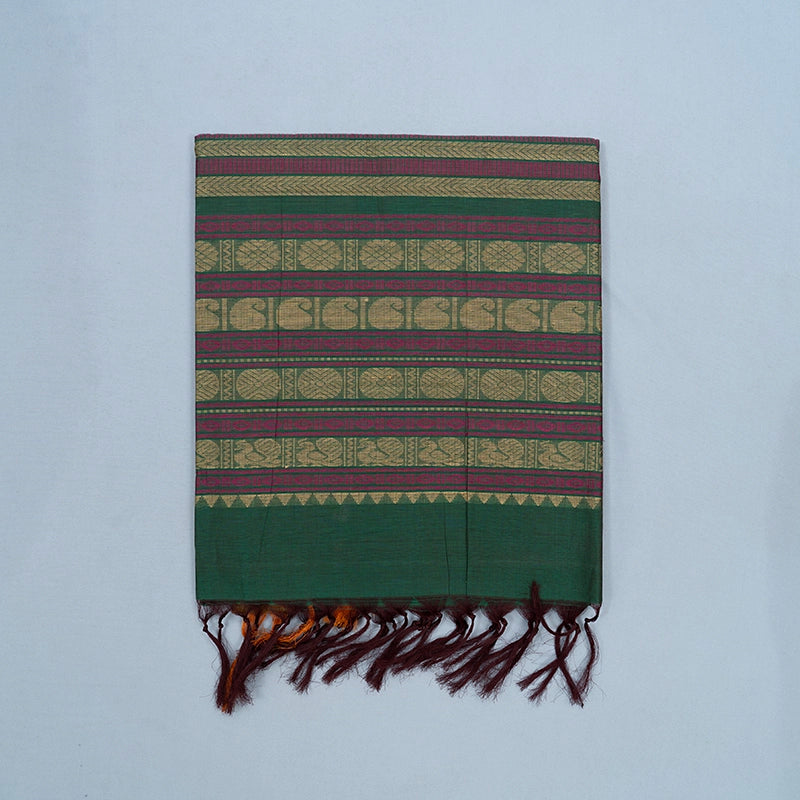 Hayagrivas Bottle Green Handloom Kanchi Cotton Saree SSCBF104F13-3