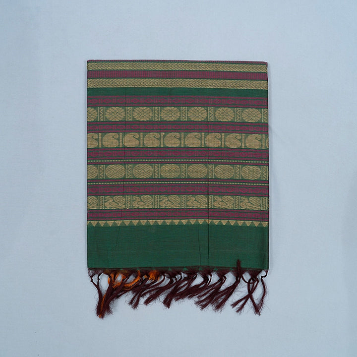 Hayagrivas Bottle Green Handloom Kanchi Cotton Saree SSCBF104F13-3