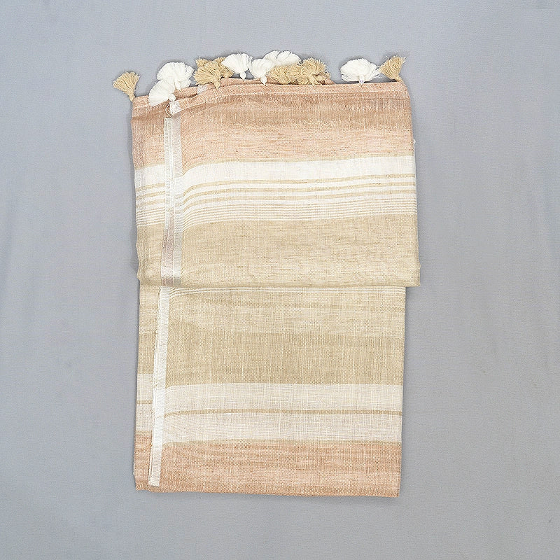 Hayagrivas White Handloom Linen Saree KSBE147C6-5