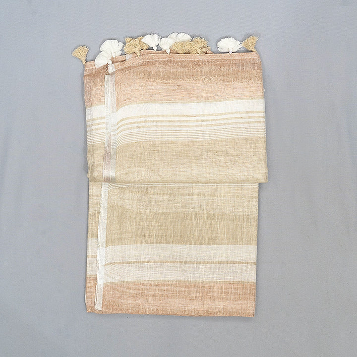 Hayagrivas White Handloom Linen Saree KSBE147C6-5