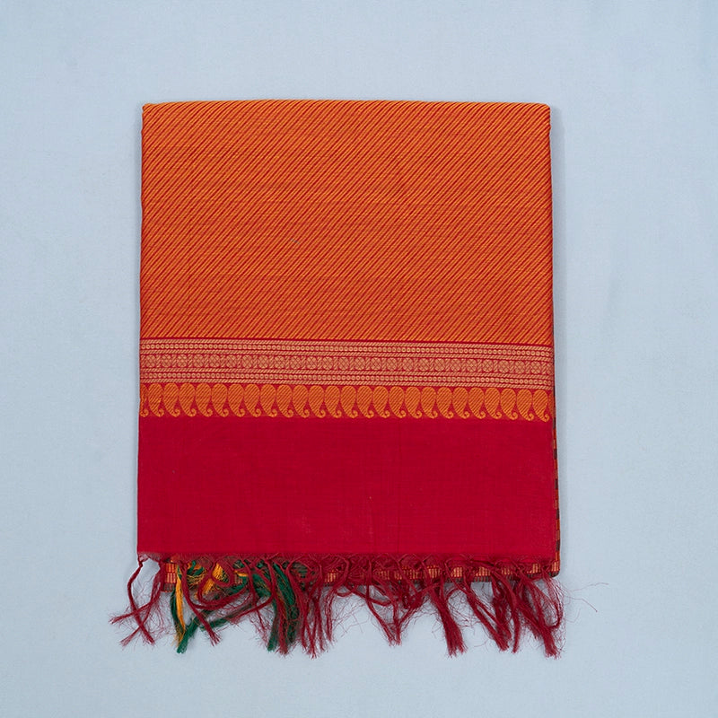 Hayagrivas Multicolour Stripes Handloom Kanchi Cotton Saree SSCBF103F2-1