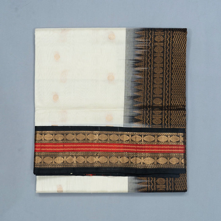 Hayagrivas Off-White Pure Silk Cotton Saree KBE2283B2-10
