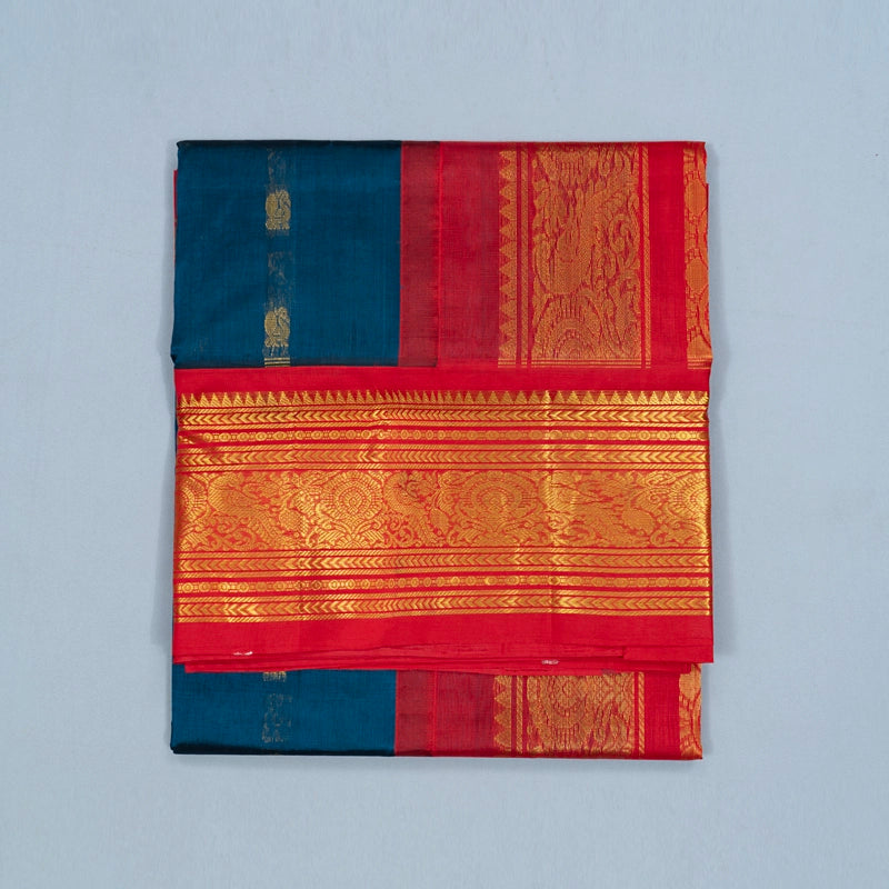 Hayagrivas Ramar Blue Pure Silk Cotton Saree SSCBF16D4-13