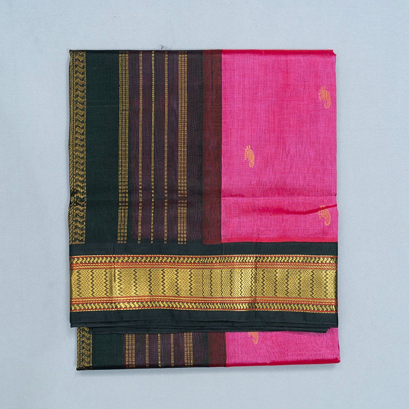 Hayagrivas Pink Pure Silk Cotton Saree SSCBF16D1-2