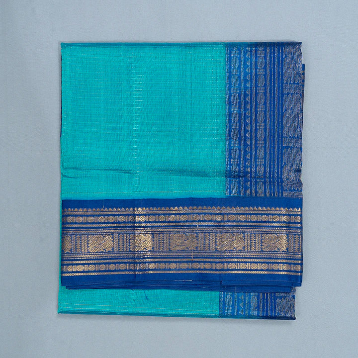 Hayagrivas Sea Blue Pure Silk Cotton Saree SSCBF16D12-1