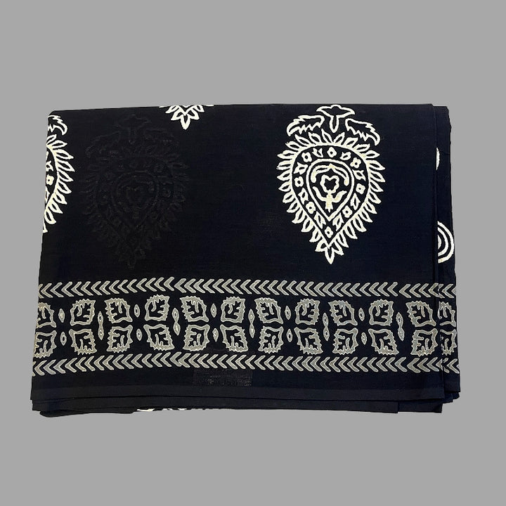 Hayagrivas Black Jaipur Cotton Saree SSCBF73E7-1