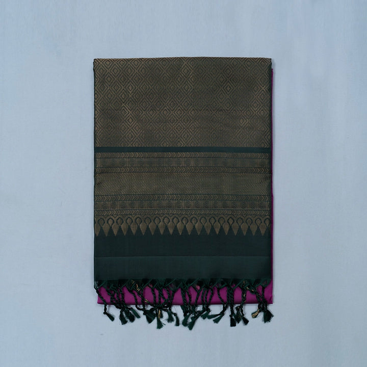 Hayagrivas Magenta-Pink Handloom Soft Silk Saree KBF233E1-2