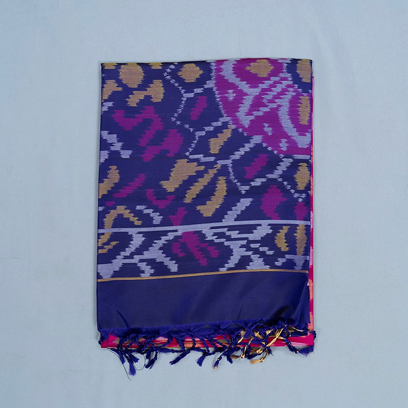 Hayagrivas Rani Pink Handloom Ikkat Soft Silk Saree KBE2150A1-1