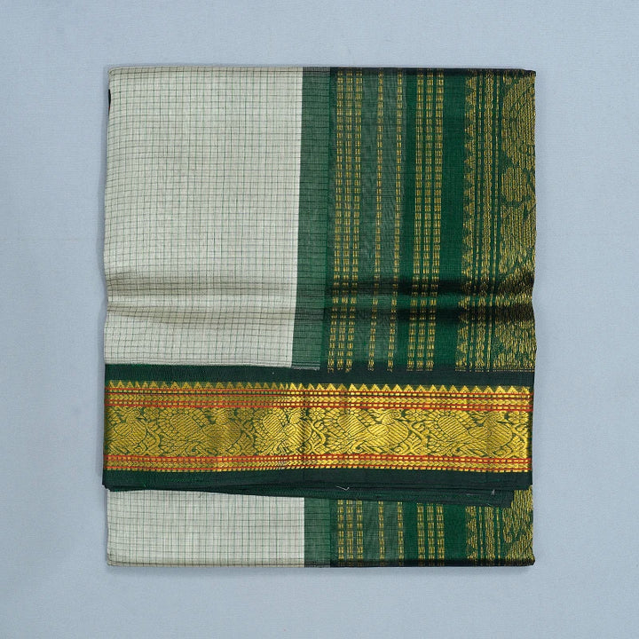 Hayagrivas Greige Pure Silk Cotton Saree SSCBF35D5-17