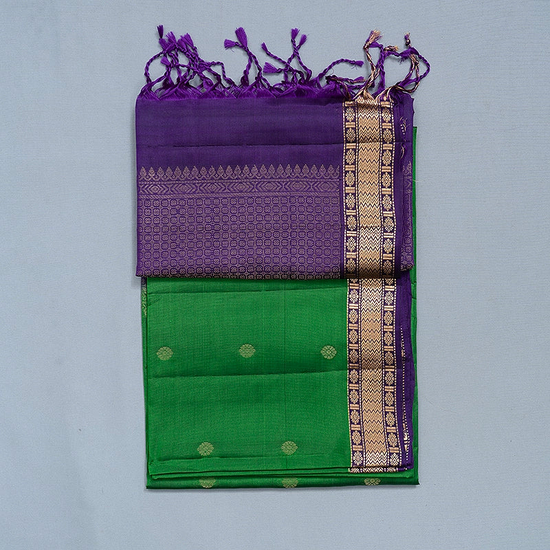 Hayagrivas Meenakshi Green Handloom Soft Silk Saree KBF532G4-5