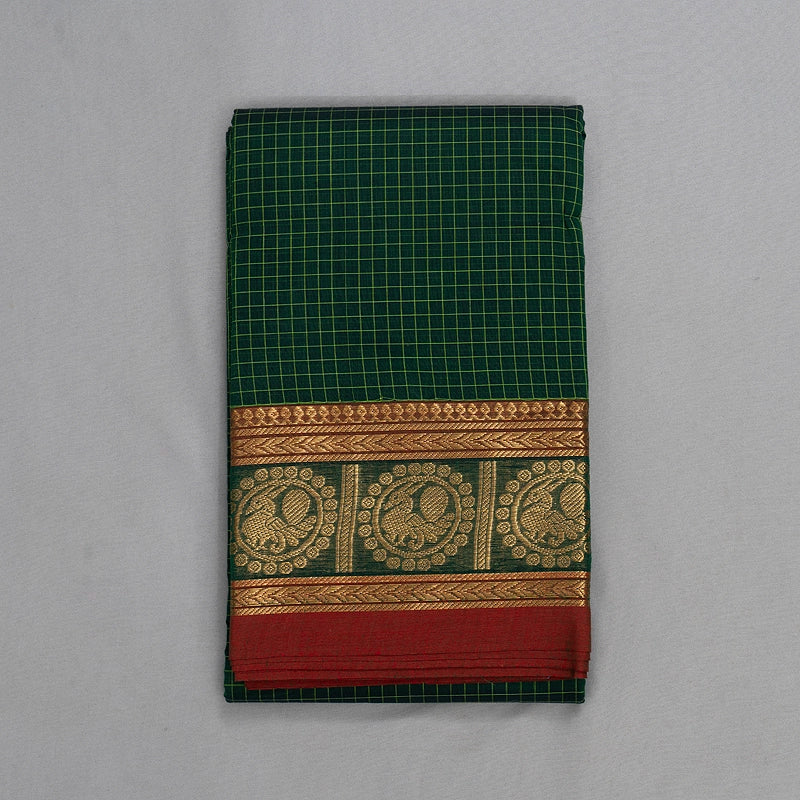 Hayagrivas Bottle Green Handloom Chettinad Cotton Saree KSBE1H14-9