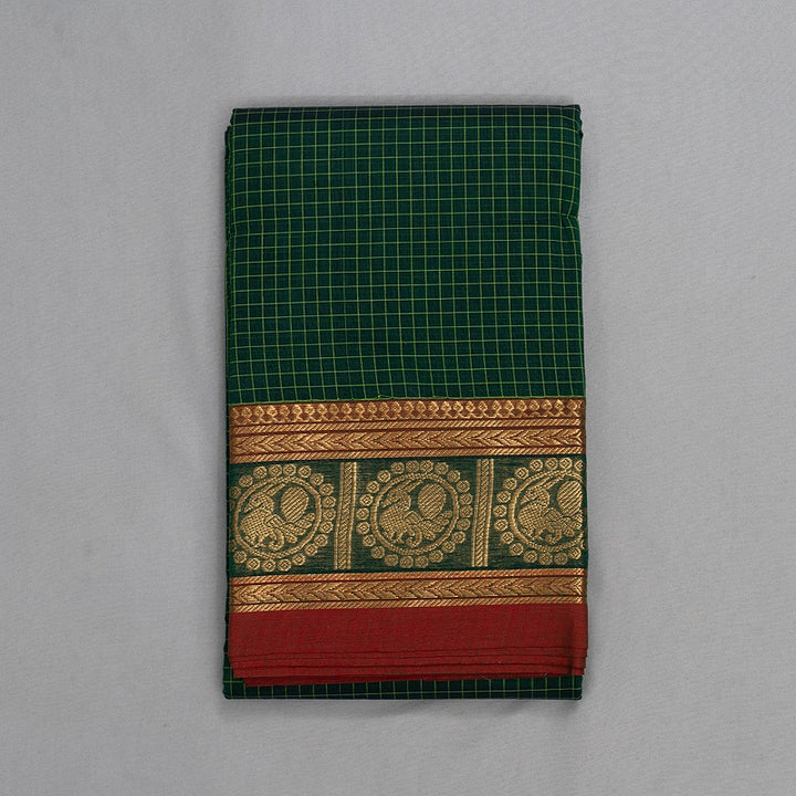 Hayagrivas Bottle Green Handloom Chettinad Cotton Saree KSBE1H14-9