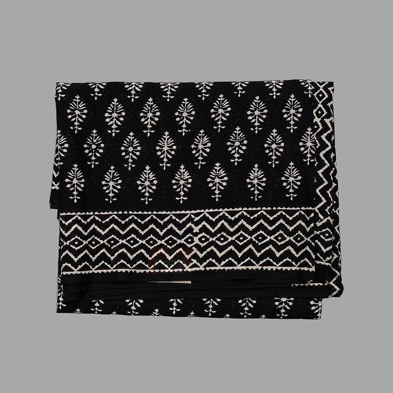 Hayagrivas Black Jaipur Cotton Saree KSBE107B4-15