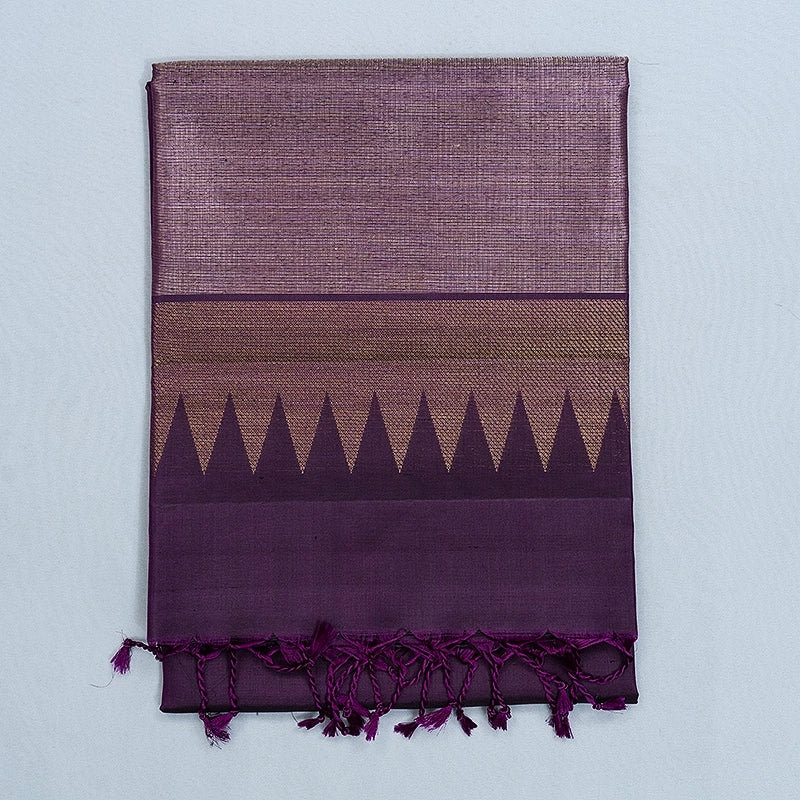 Hayagrivas Brinjal Purple Handloom Soft Silk Saree KBF536G3-11