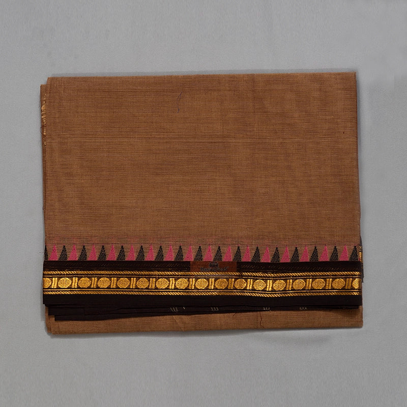 Hayagrivas Light Brown Handloom Chettinad Cotton Saree KBE2156A1-39