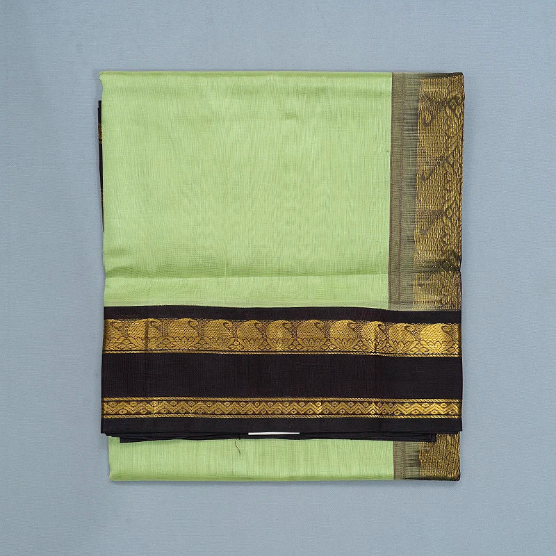 Hayagrivas Pista Green Pure Silk Cotton Saree SSCBF56E9-5