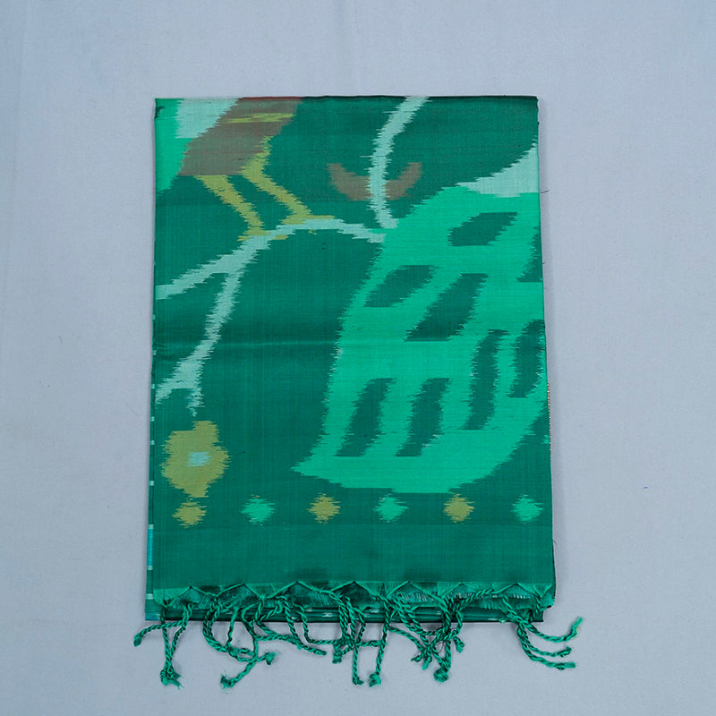 Hayagrivas Green Handloom Ikkat Soft Silk Saree KBE2157A1-13