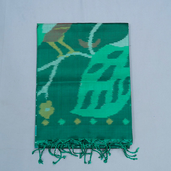 Hayagrivas Green Handloom Ikkat Soft Silk Saree KBE2157A1-13