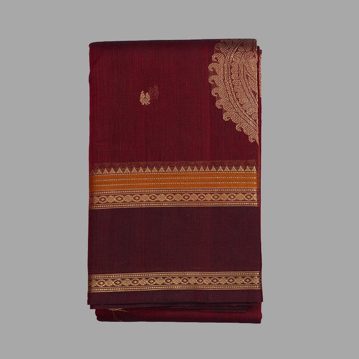 Hayagrivas Maroon Handloom Kanchi Cotton Saree SSCBF66E5-6