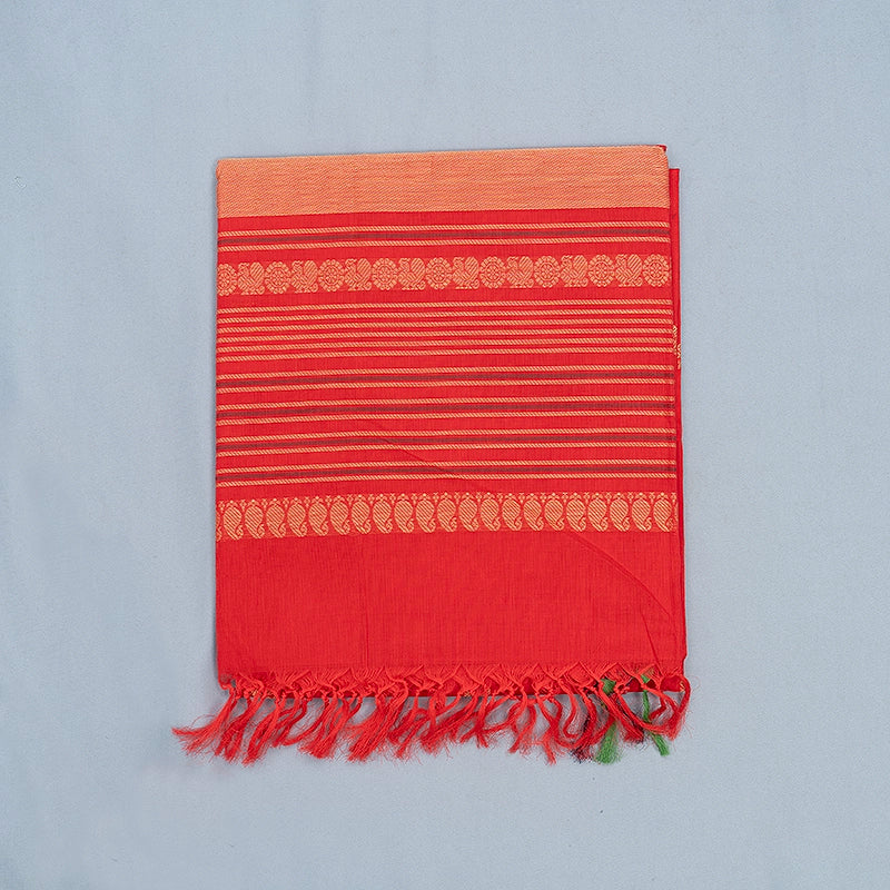 Hayagrivas Peach Pink Handloom Kanchi Cotton Saree KBE2145A7-1