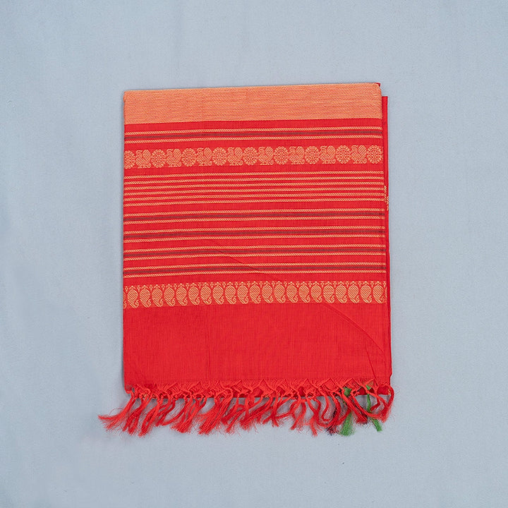 Hayagrivas Peach Pink Handloom Kanchi Cotton Saree KBE2145A7-1