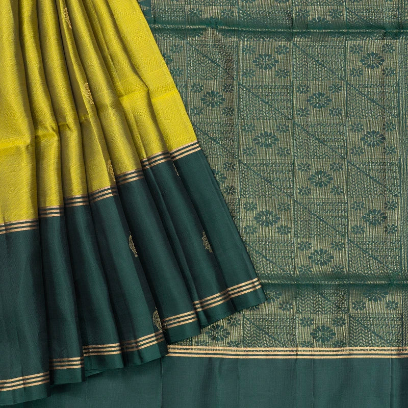 Hayagrivas Lime Green Handloom Soft Silk Saree KBF233E1-6