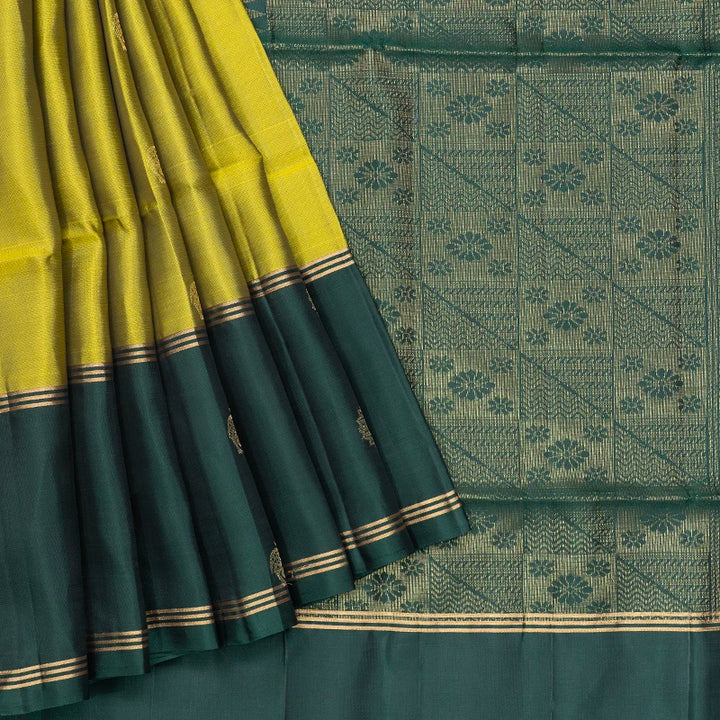 Hayagrivas Lime Green Handloom Soft Silk Saree KBF233E1-6