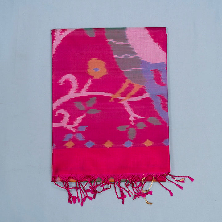 Hayagrivas Pink Handloom Ikkat Soft Silk Saree KBF55D1-13