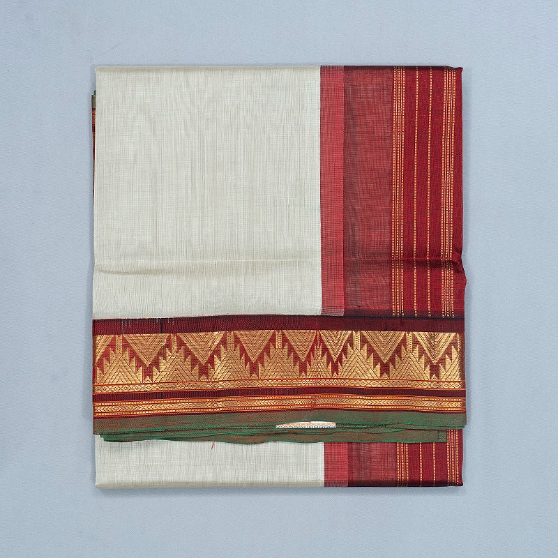 Hayagrivas Light Grey Pure Silk Cotton Saree SSCBF34D1-46