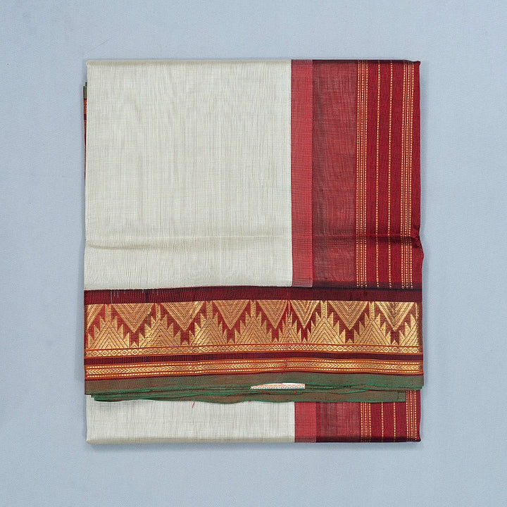 Hayagrivas Light Grey Pure Silk Cotton Saree SSCBF34D1-46
