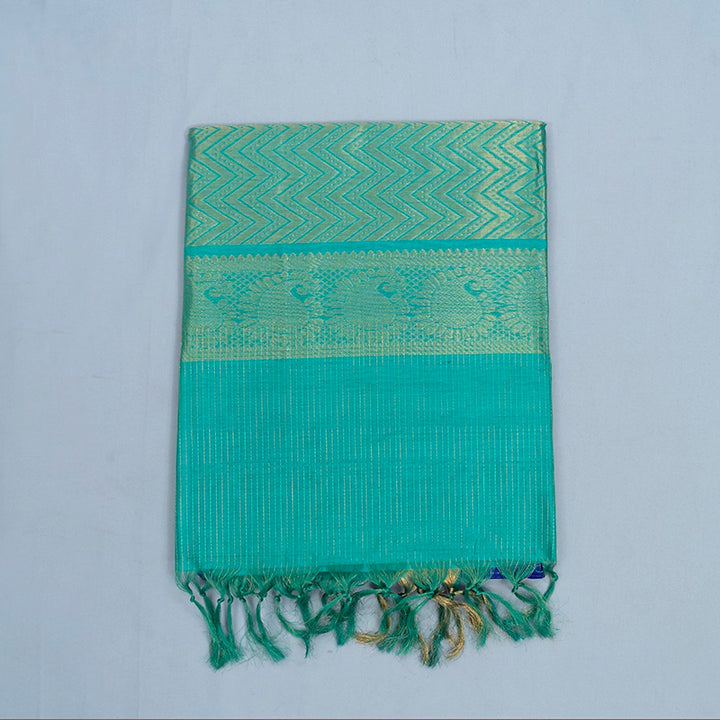 Hayagrivas Purplish-Blue Kora Silk Cotton Saree SSCBF14D6-25