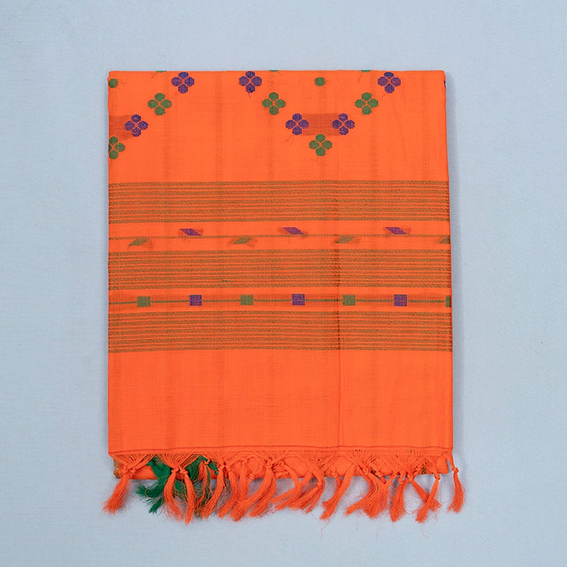 Hayagrivas Orange Handloom Kanchi Cotton Saree SSCBF103F3-1