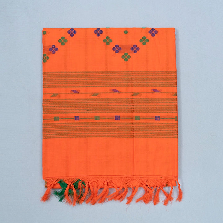 Hayagrivas Orange Handloom Kanchi Cotton Saree SSCBF103F3-1