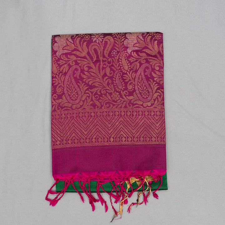 Hayagrivas Dark Green Handloom Soft Silk Saree KBE1118I1-61
