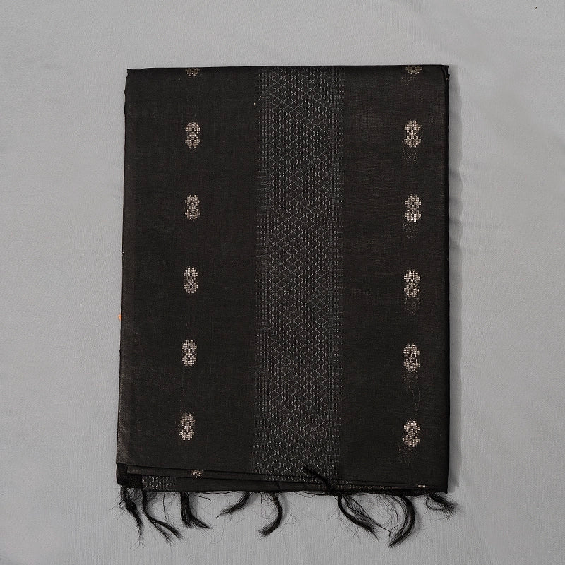 Hayagrivas Black Fancy Cotton Saree KSBE143C1-4