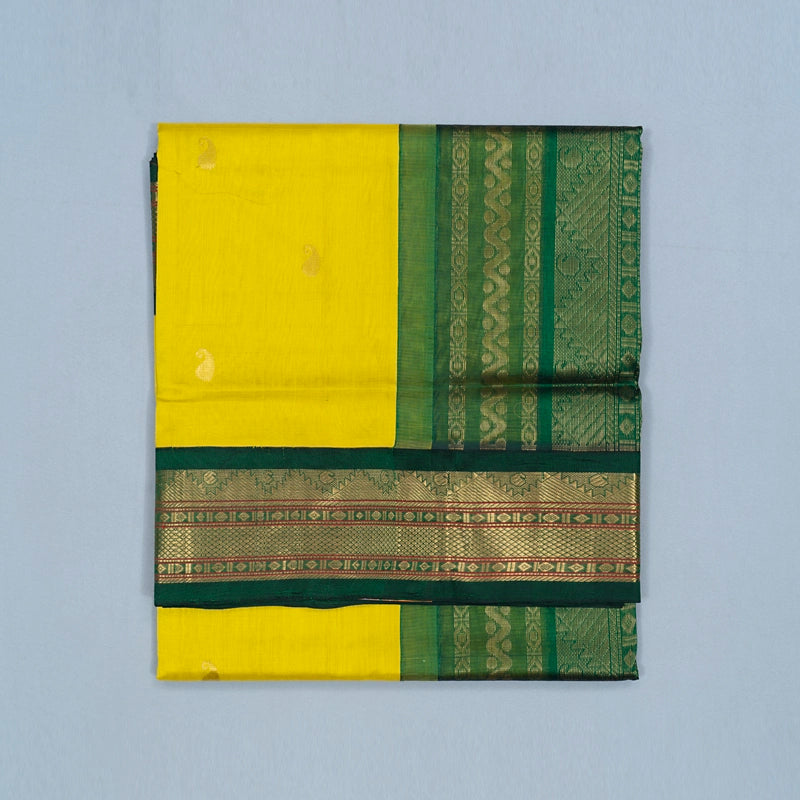 Hayagrivas Lemon Yellow Pure Silk Cotton Saree SSCBF34D5-30