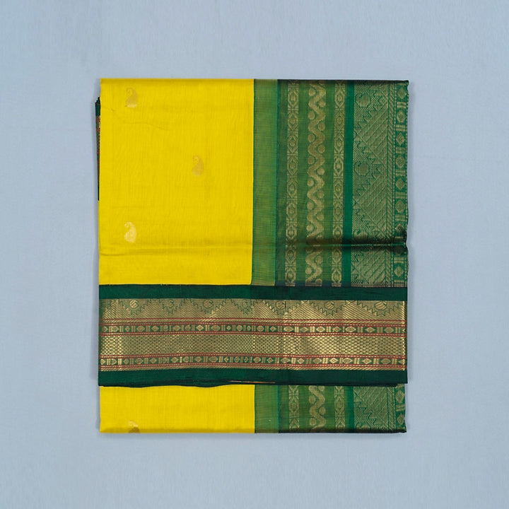 Hayagrivas Lemon Yellow Pure Silk Cotton Saree SSCBF34D5-30