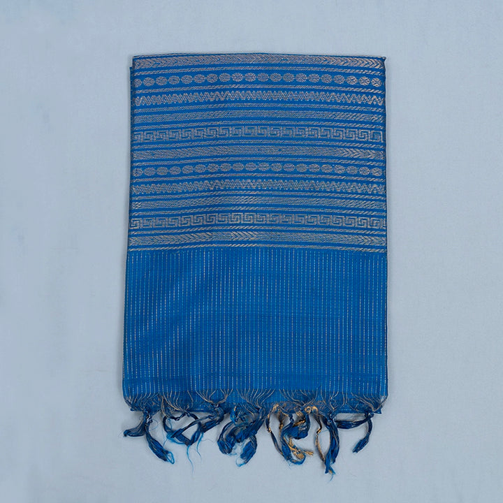 Hayagrivas Ananda Blue Kora Silk Cotton Saree SSCBF14D6-42